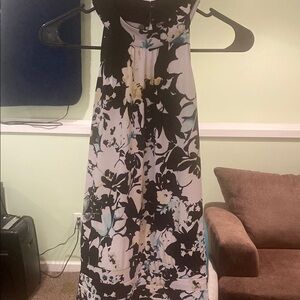 Floral Black and White Halter Top